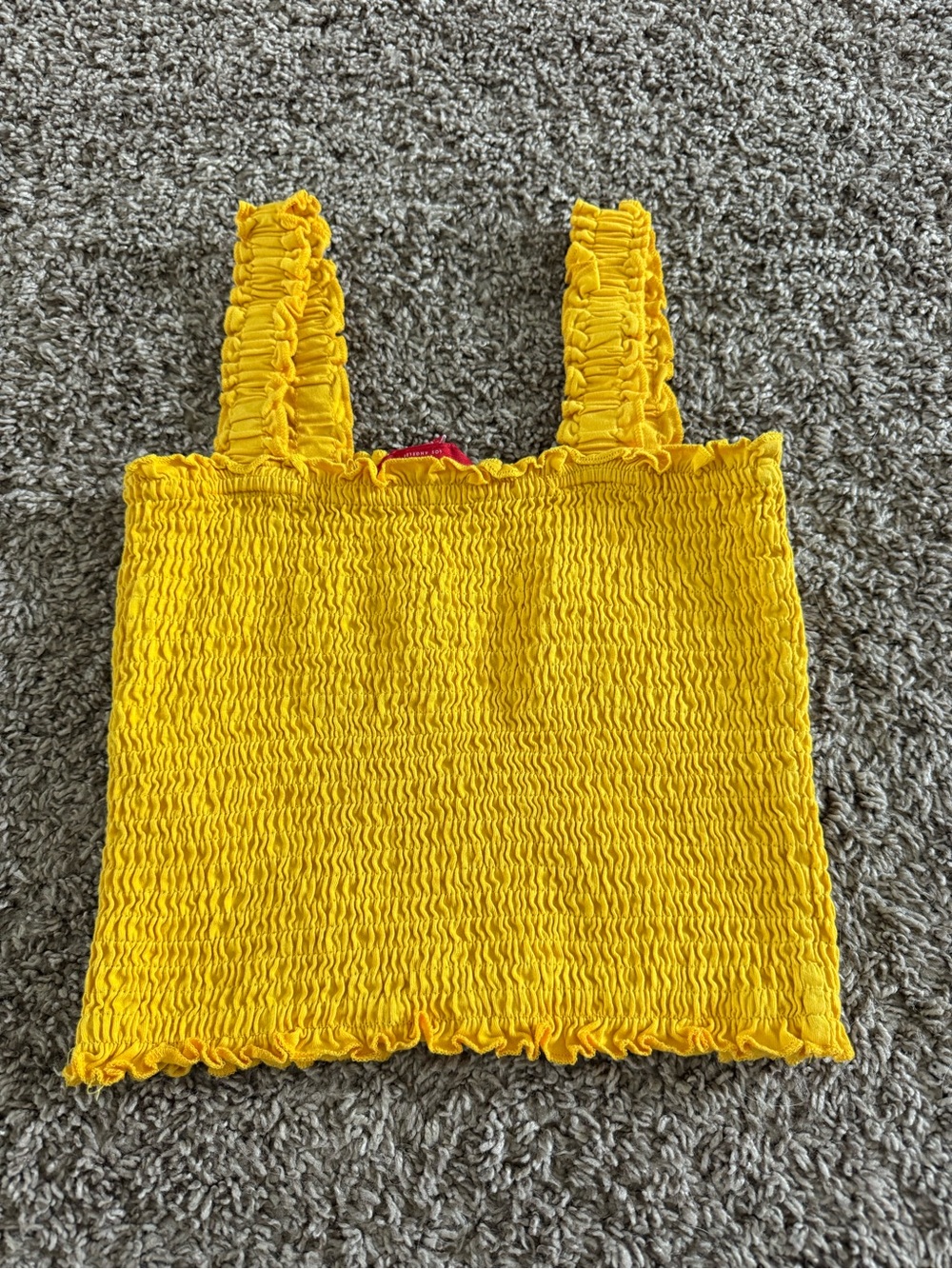 Guess Yellow Ruffle Tank Crop Top - Picture 2 of 6